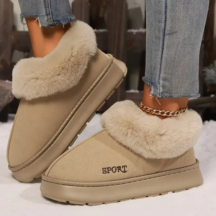 Chaussons antidérapants, chauds et moelleux pour femmes