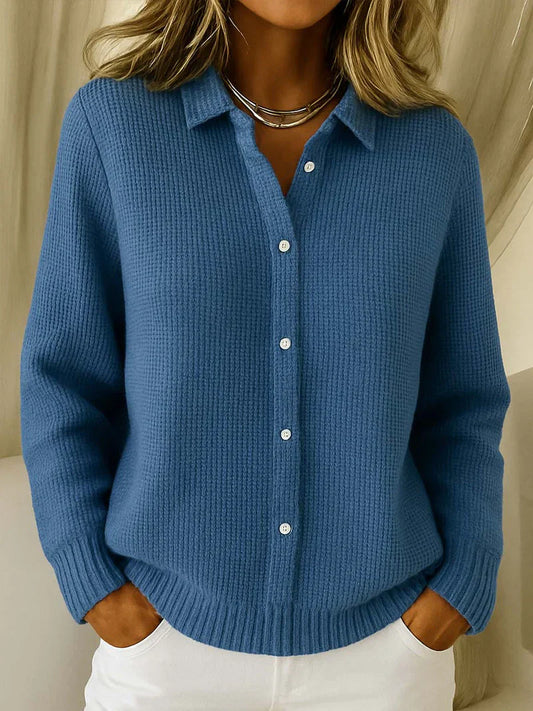 Chemise classique à boutons et ceinture pour femme