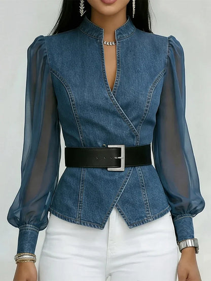 Chemisier structuré en denim Valerisse pour femme