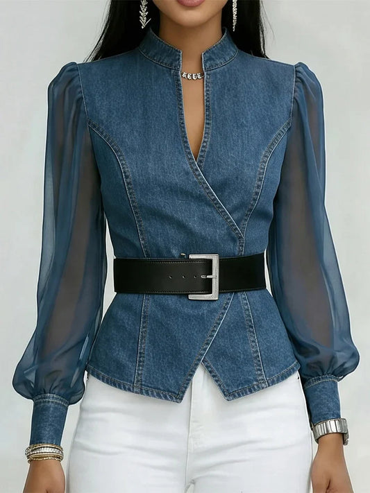 Chemisier structuré en denim Valerisse pour femme