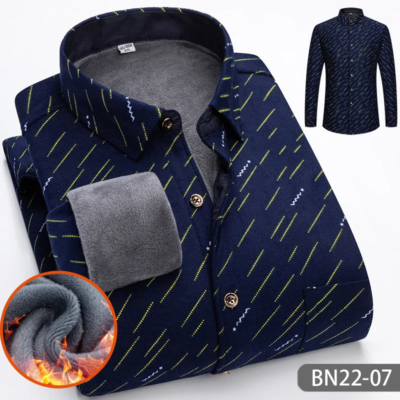Chemise thermique doublée en polaire pour homme