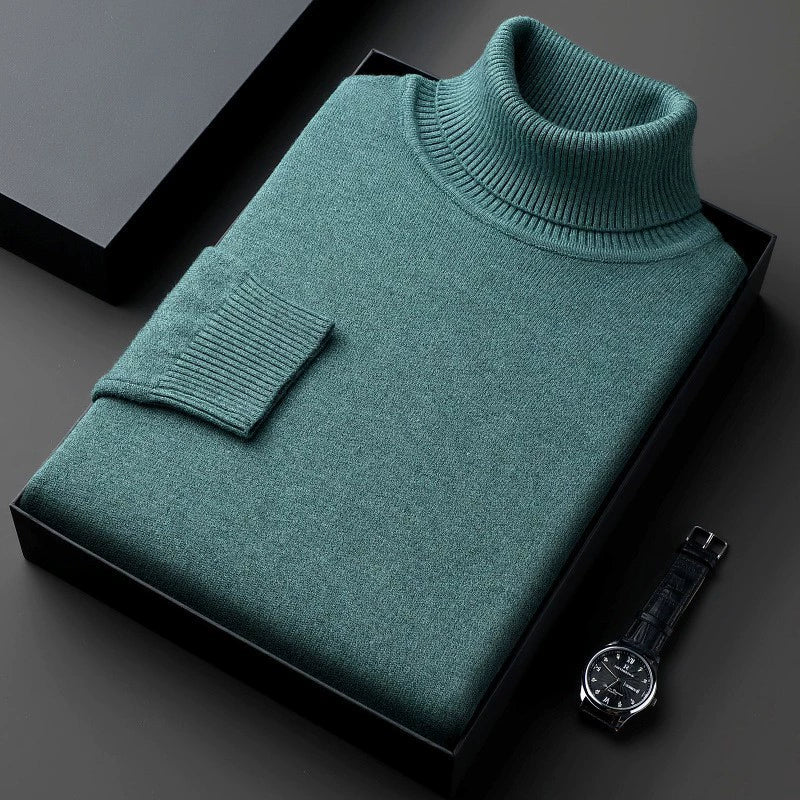 Pull à col roulé premium uni pour homme