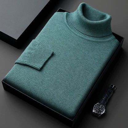 Pull à col roulé premium uni pour homme