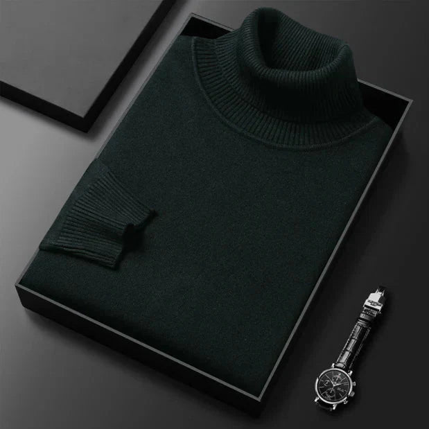 Pull à col roulé premium uni pour homme