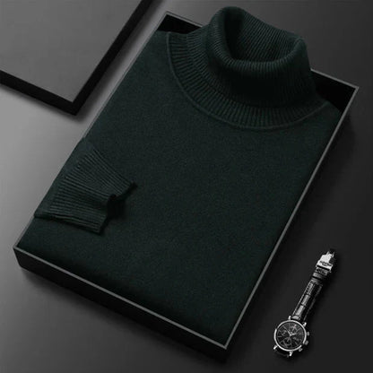 Pull à col roulé premium uni pour homme