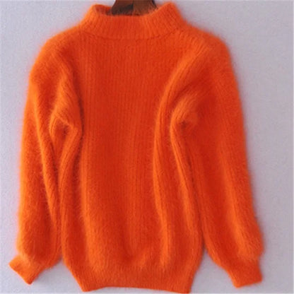 Pull ample en maille unie - Pull vintage en angora