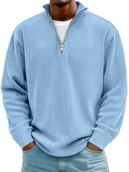 Pull à manches longues et demi-zip pour homme