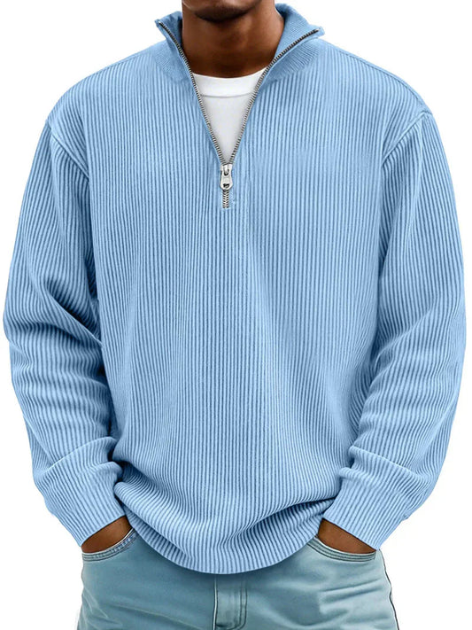 Pull à manches longues et demi-zip pour homme