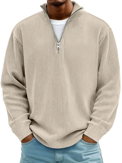 Pull à manches longues et demi-zip pour homme