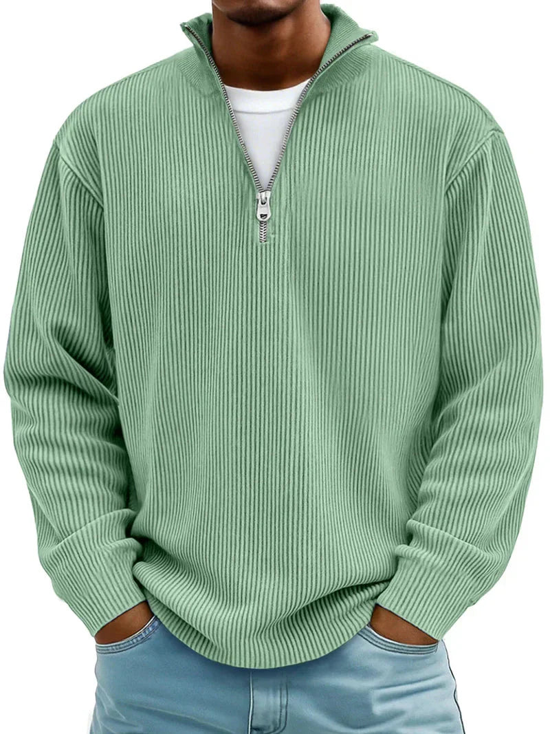 Pull à manches longues et demi-zip pour homme