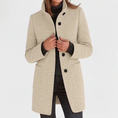 Manteau d'hiver élégant en laine pour femme
