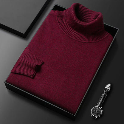 Pull à col roulé premium uni pour homme