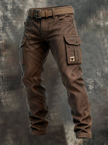Pantalon utilitaire en toile de coton isolée pour homme