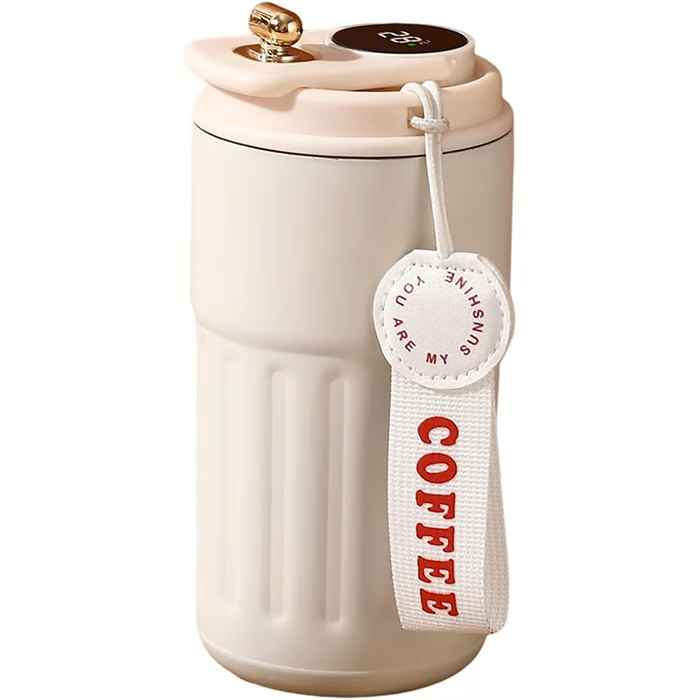 Mug de voyage intelligent en acier inoxydable de 450 ml avec affichage de la température