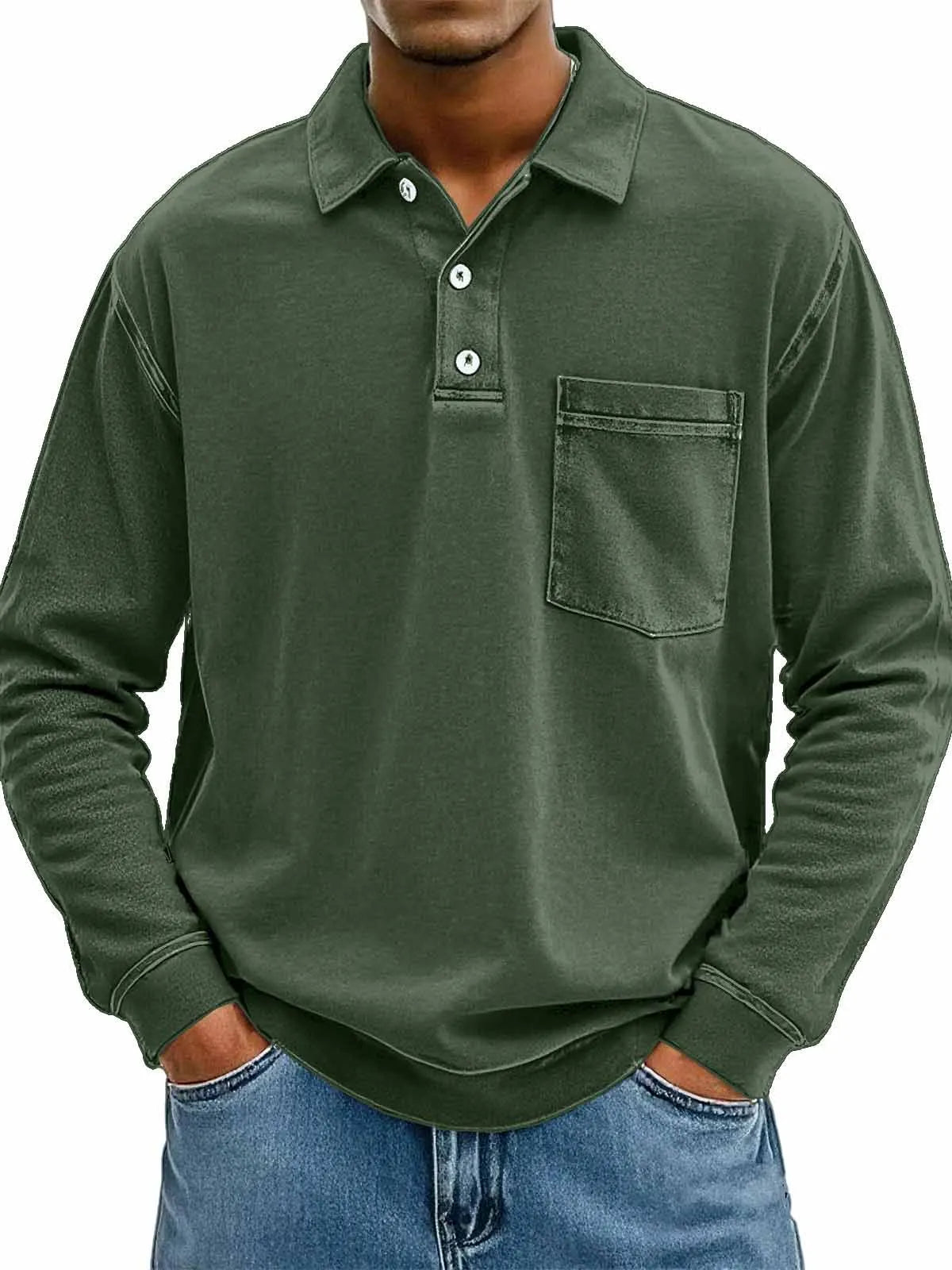 Chemise à manches longues pour homme avec poches