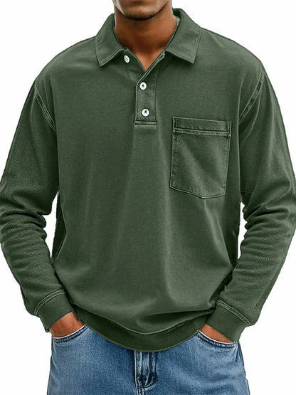Chemise à manches longues pour homme avec poches