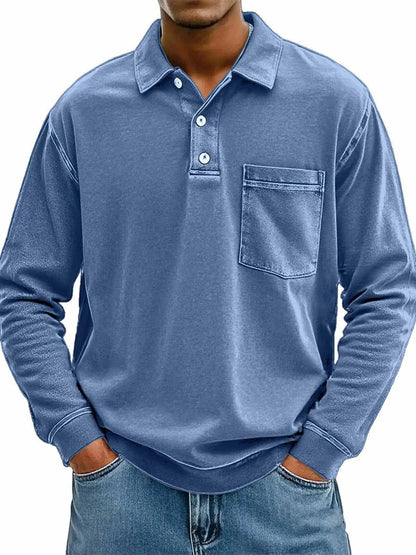 Chemise à manches longues pour homme avec poches