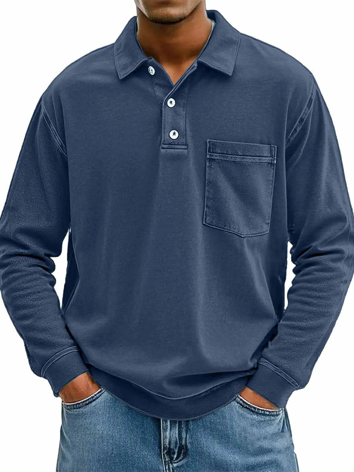 Chemise à manches longues pour homme avec poches