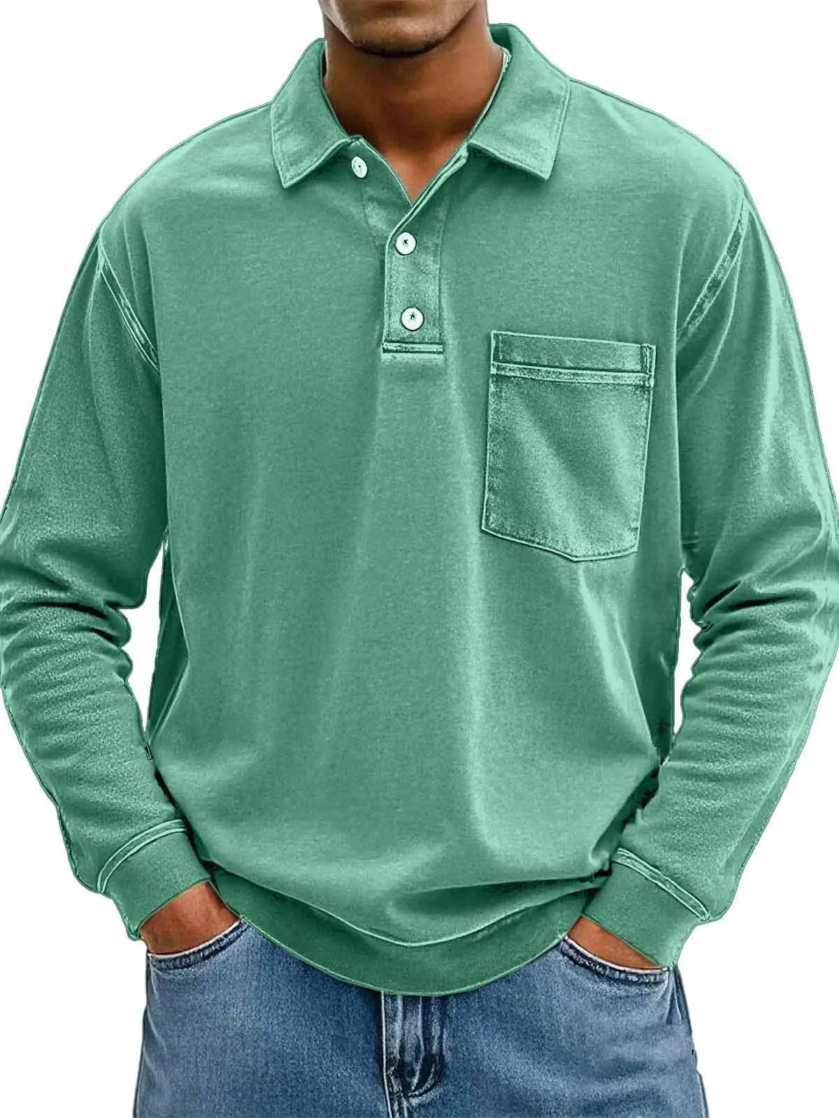 Chemise à manches longues pour homme avec poches