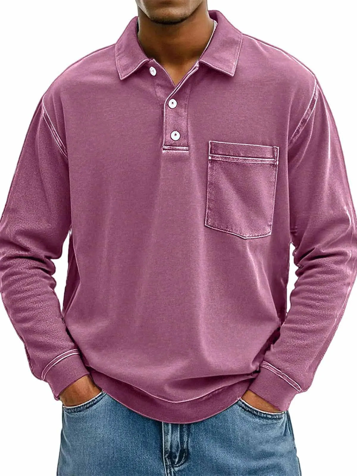 Chemise à manches longues pour homme avec poches