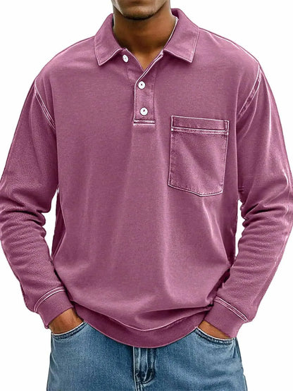 Chemise à manches longues pour homme avec poches