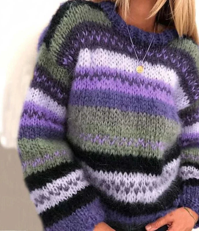Pull en maille confortable à manches longues pour femme