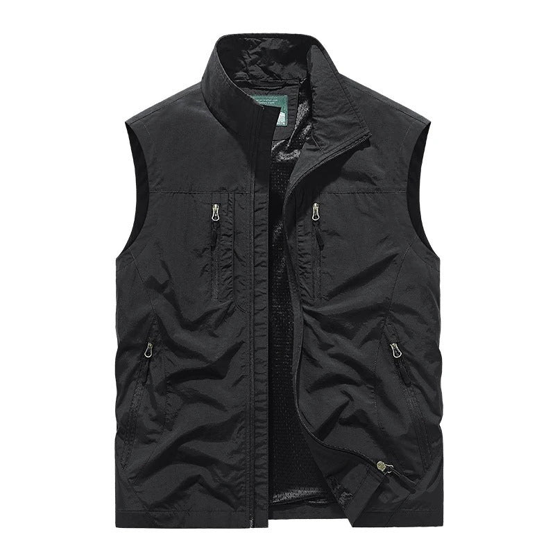 Veste sans manches utilitaire oversize pour homme, à poches multiples