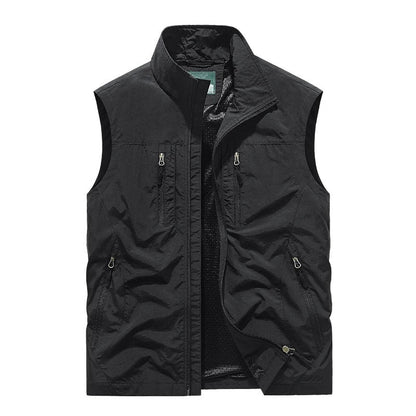 Veste sans manches utilitaire oversize pour homme, à poches multiples