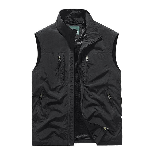 Veste sans manches utilitaire oversize pour homme, à poches multiples