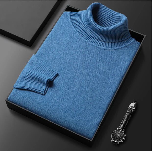 Pull à col roulé premium uni pour homme