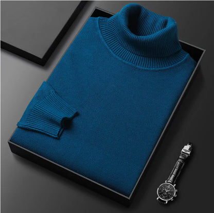 Pull à col roulé premium uni pour homme
