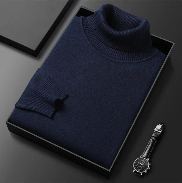 Pull à col roulé premium uni pour homme