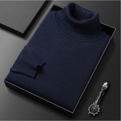 Pull à col roulé premium uni pour homme
